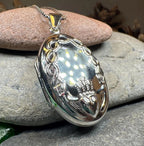 Oval Claddagh Locket Necklace in Sterling Silver Locket La Vie Bien Oval Claddagh Locket Necklace in Sterling Silver