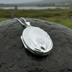 Oval Claddagh Locket Necklace in Sterling Silver Locket La Vie Bien Oval Claddagh Locket Necklace in Sterling Silver
