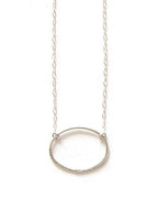 Oval Simplicity Textured Sterling Necklace
