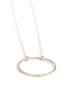 Oval Simplicity Textured Sterling Necklace