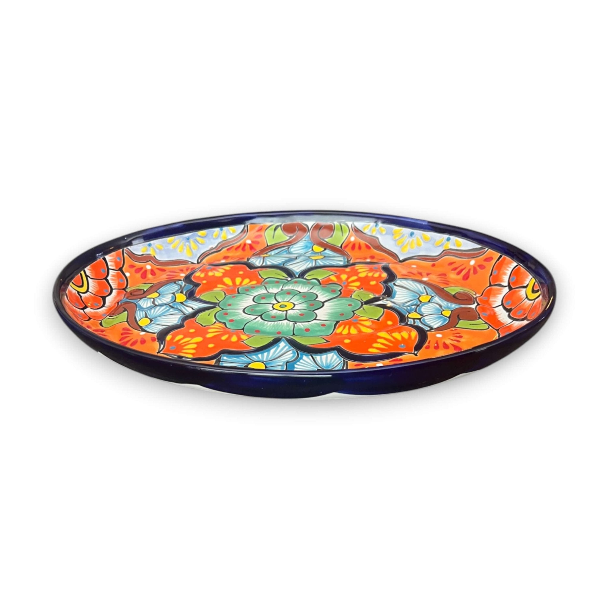 Oval Talavera Serving Platter | Colorful Hand-Painted Mexican Tray Talavera Oval Platter La Vie Bien Oval Talavera Serving Platter | Colorful Hand-Painted Mexican Tray