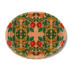 Pomegranate Migration Birchwood Decorative Tray - Oval
