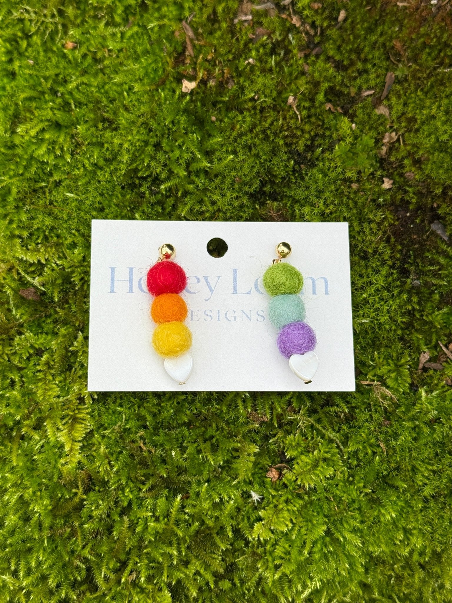 Over the Rainbow Felt Earring La Vie Bien Over the Rainbow Felt Earring