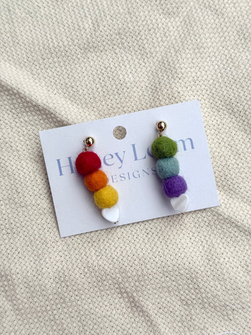 Over the Rainbow Felt Earring La Vie Bien Over the Rainbow Felt Earring