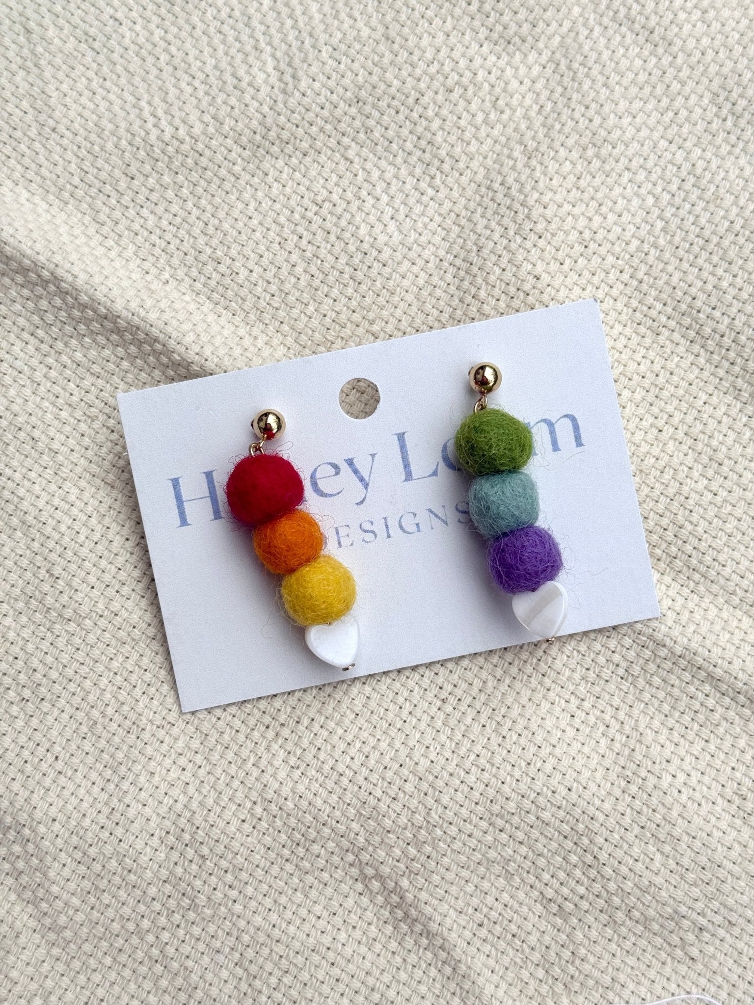 Over the Rainbow Felt Earring La Vie Bien Over the Rainbow Felt Earring