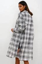 Oversized Long Plaid Shacket Jacket La Vie Bien Oversized Long Plaid Shacket