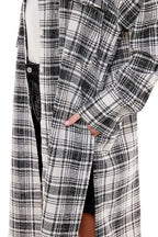 Oversized Long Plaid Shacket Jacket La Vie Bien Oversized Long Plaid Shacket