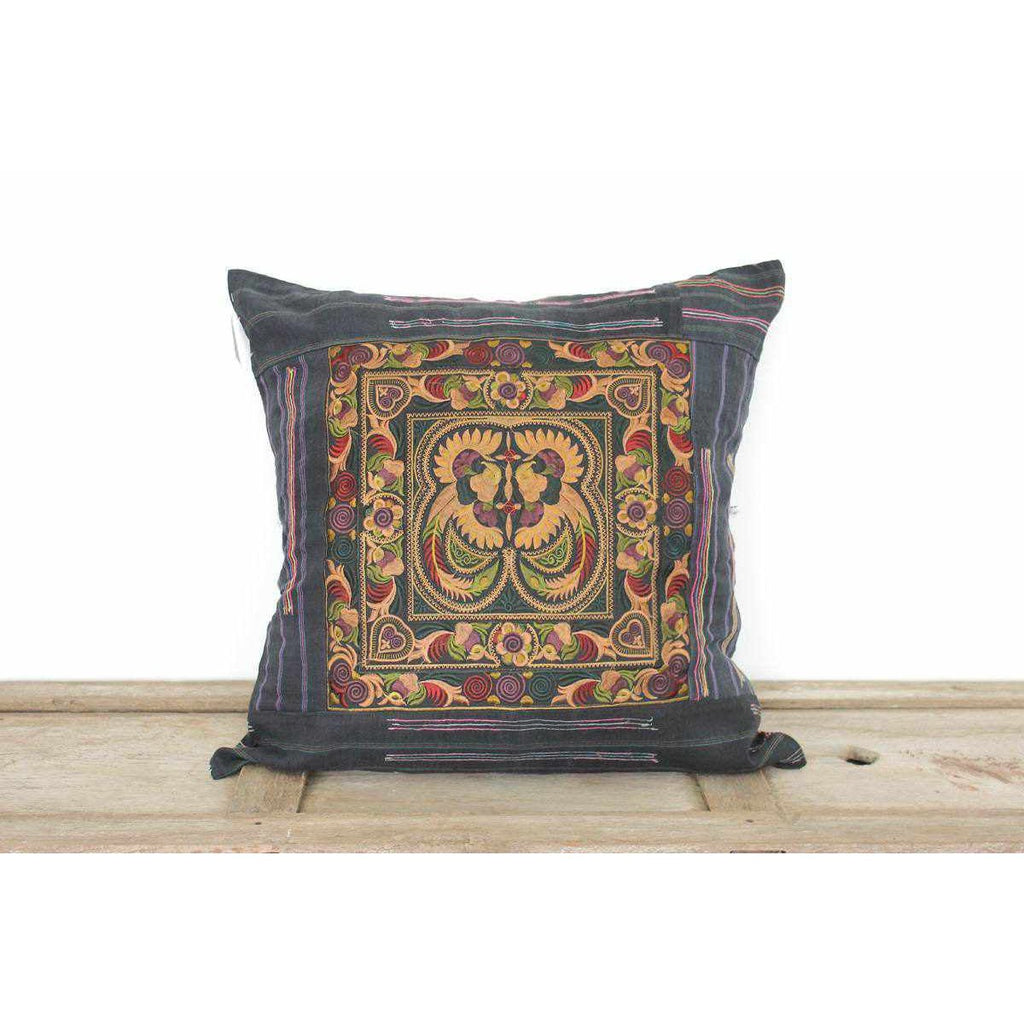 Oversized Sunan Embroidered Pillow Cover - Thailand Decor La Vie Bien Oversized Sunan Embroidered Pillow Cover - Thailand