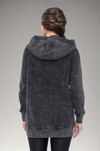 Oversized Waffle Knit Zip - Up Hoodie Clothing La Vie Bien Oversized Waffle Knit Zip - Up Hoodie