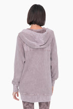 Oversized Waffle Knit Zip - Up Hoodie Clothing La Vie Bien Oversized Waffle Knit Zip - Up Hoodie