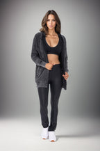 Oversized Waffle Knit Zip - Up Hoodie Clothing La Vie Bien Oversized Waffle Knit Zip - Up Hoodie