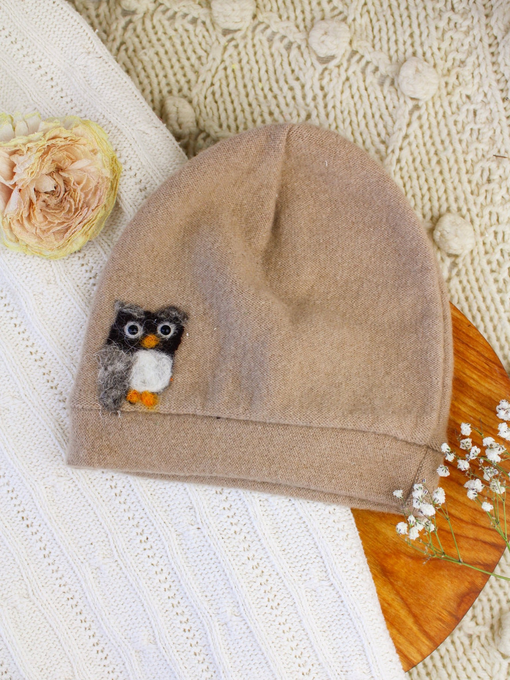 Owl Cashmere Hat - Toddler hat La Vie Bien Owl Cashmere Hat - Toddler