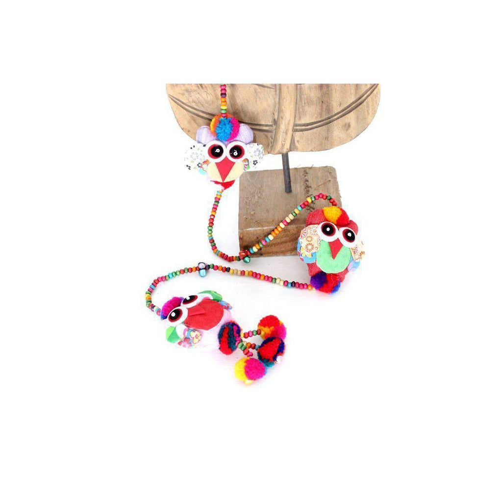 Owl Pom Pom Multicolor Garland Decor - Thailand Decor La Vie Bien Owl Pom Pom Multicolor Garland Decor - Thailand