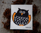 Owl Swedish Dishcloth | Orange & Black (Fall/Halloween) Swedish Dishcloths La Vie Bien Owl Swedish Dishcloth | Orange & Black (Fall/Halloween)