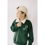 "P" Kids Embroidered Pullover by Polished Prints