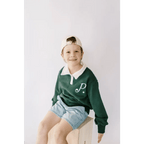 "P" Kids Embroidered Pullover by Polished Prints