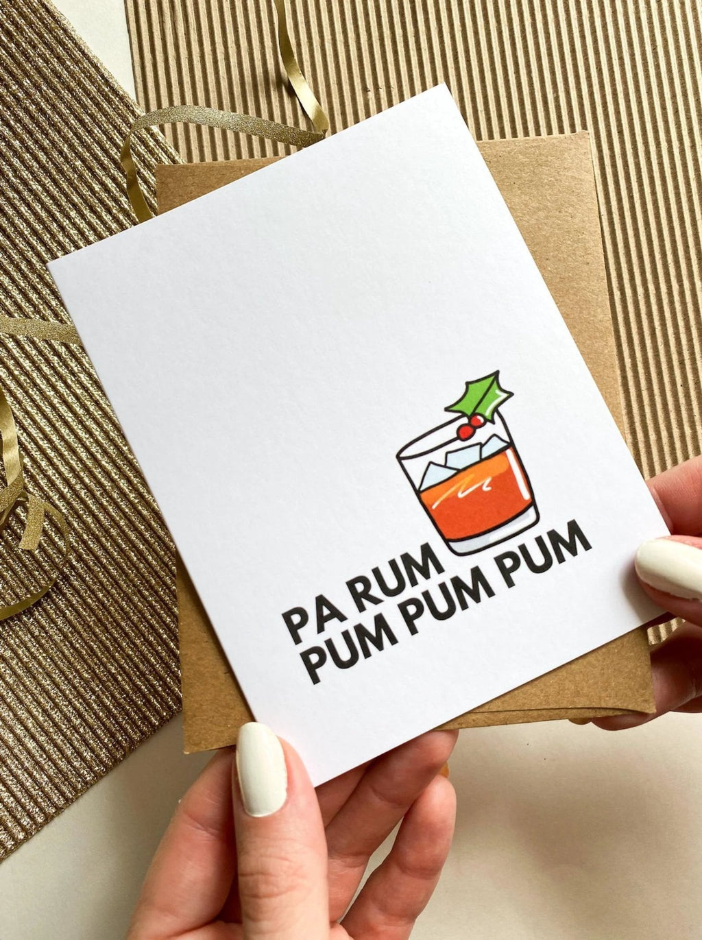Pa Rum Pum Pum Pum Funny Christmas Little Drummer Boy Card Cute Christmas Cards by Five Dot Post
