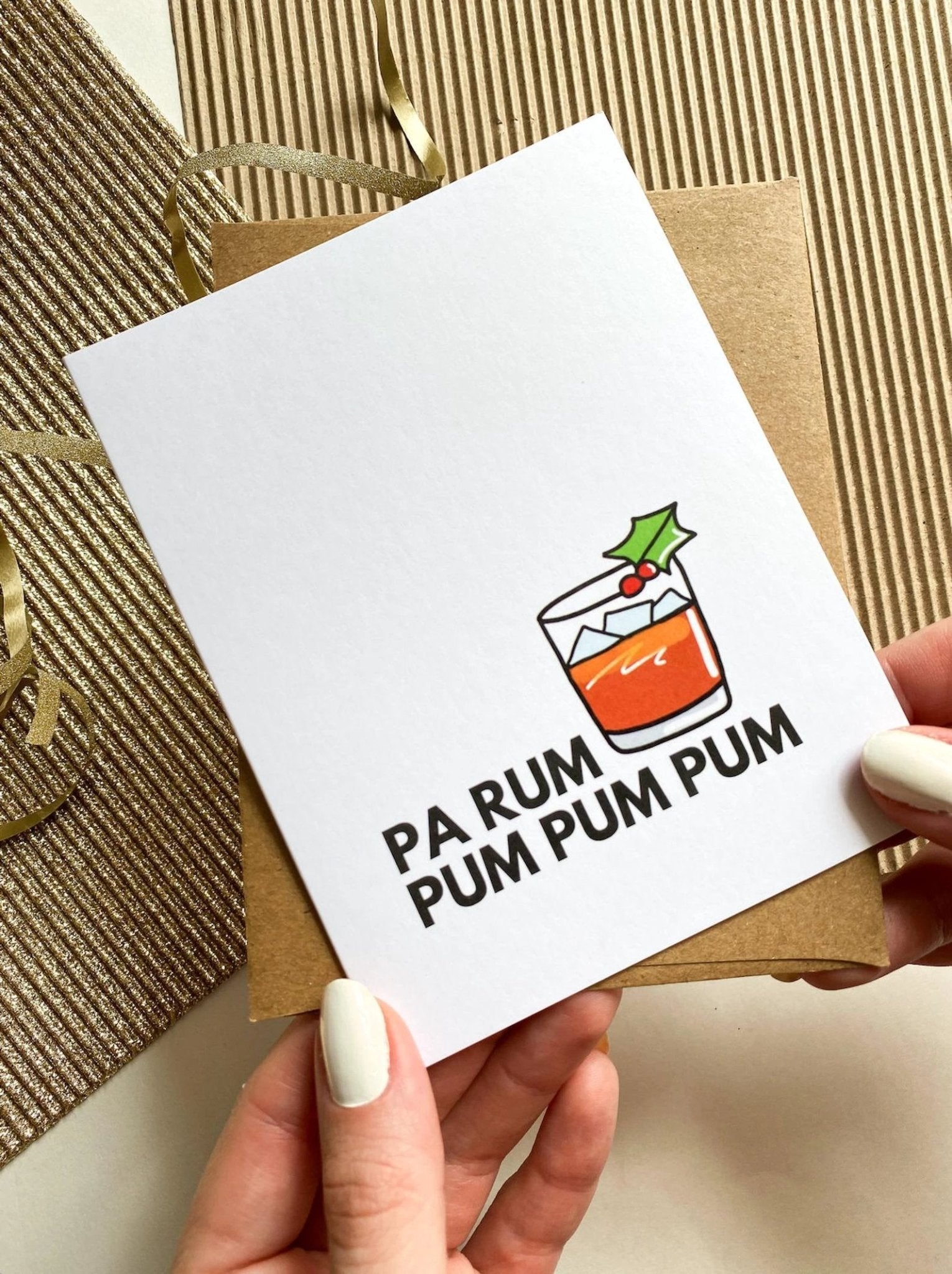 Pa Rum Pum Pum Pum Funny Christmas Little Drummer Boy Card Cute Christmas Cards by Five Dot Post