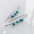 Pacific Threader Earrings with Kingman Turquoise by Derive Jewelry