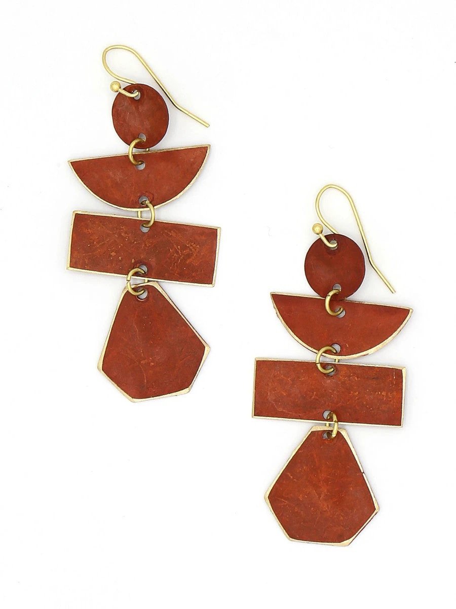 Pagoda Painted Earrings by Fair Anita