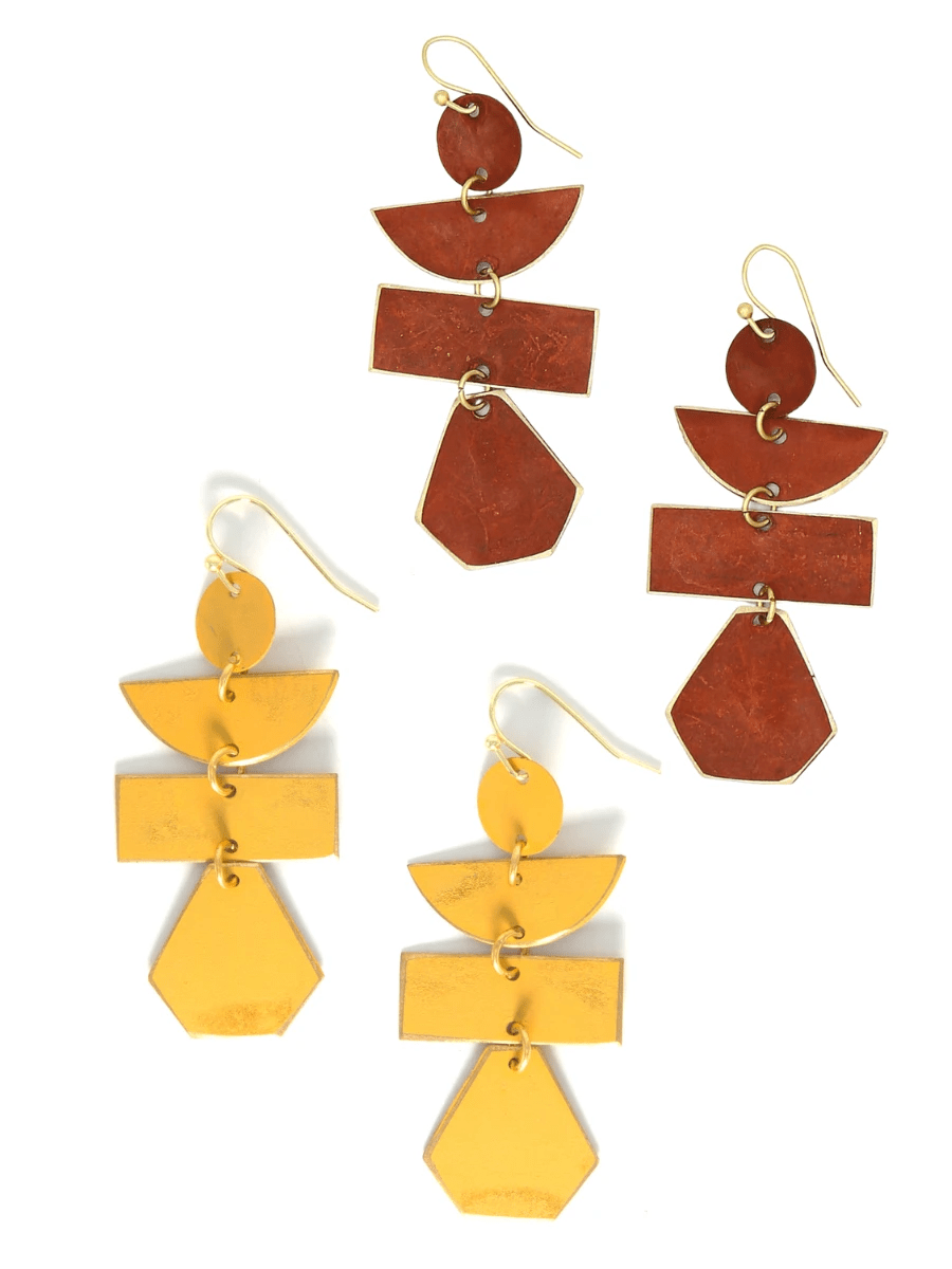 Pagoda Painted Earrings by Fair Anita