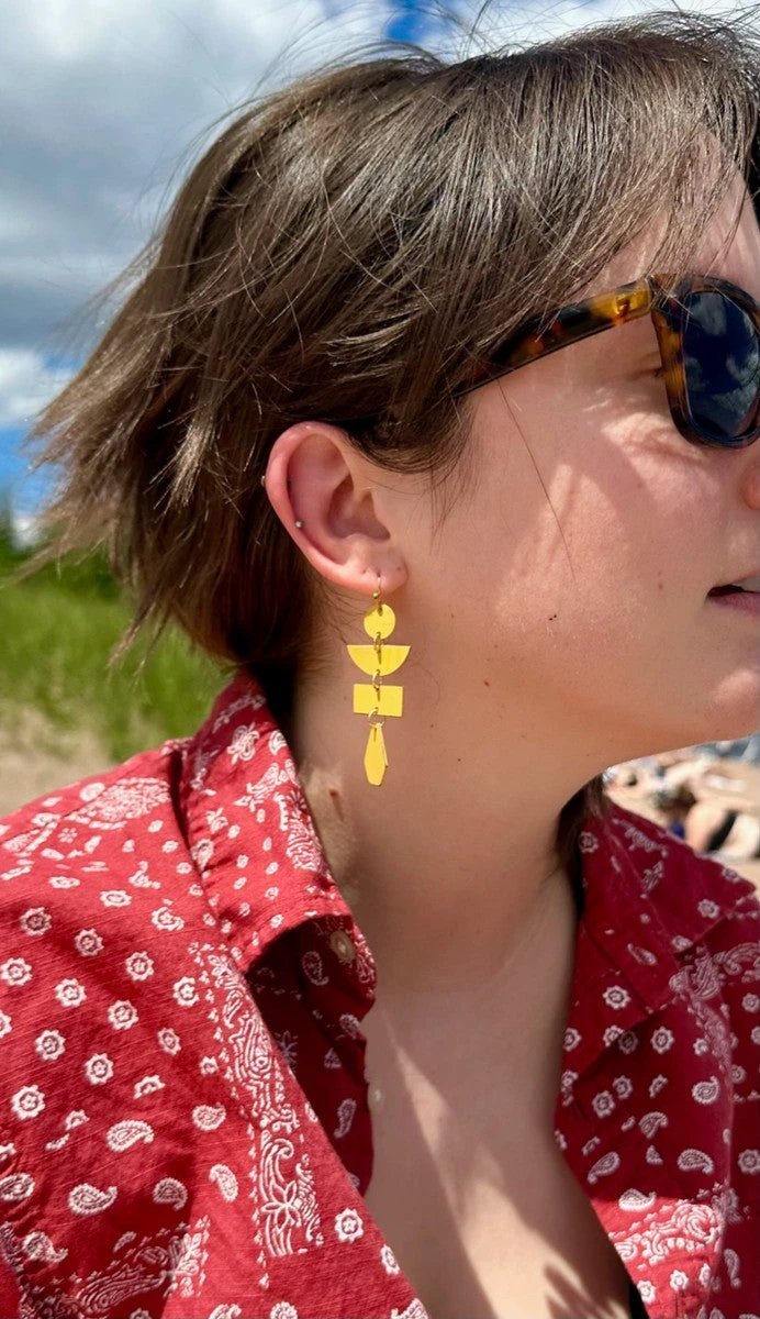 Pagoda Painted Earrings by Fair Anita