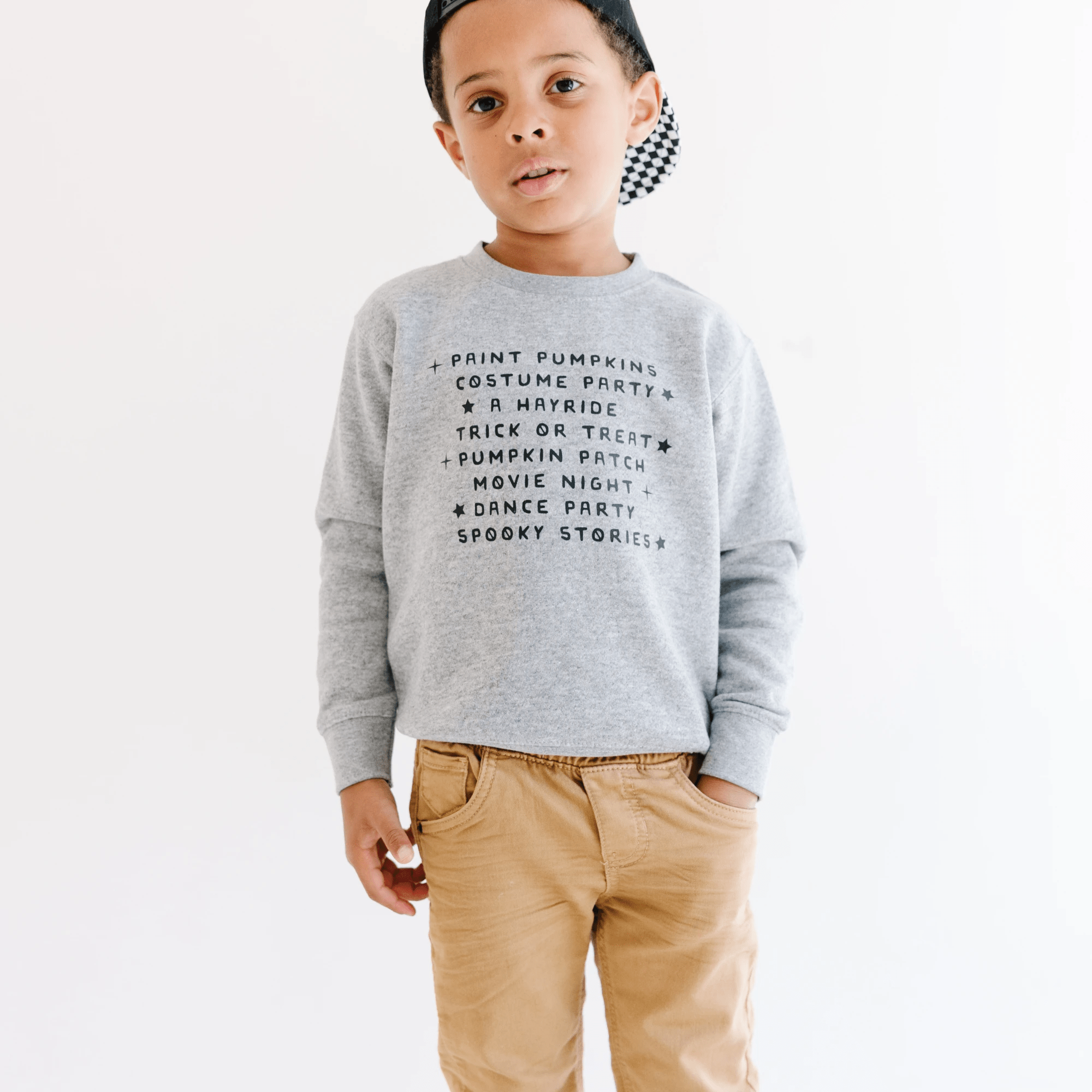 Paint Pumpkin and Spooky Stories toddler and youth Sweatshirt, Halloween collection by Benny and Ray Apparel