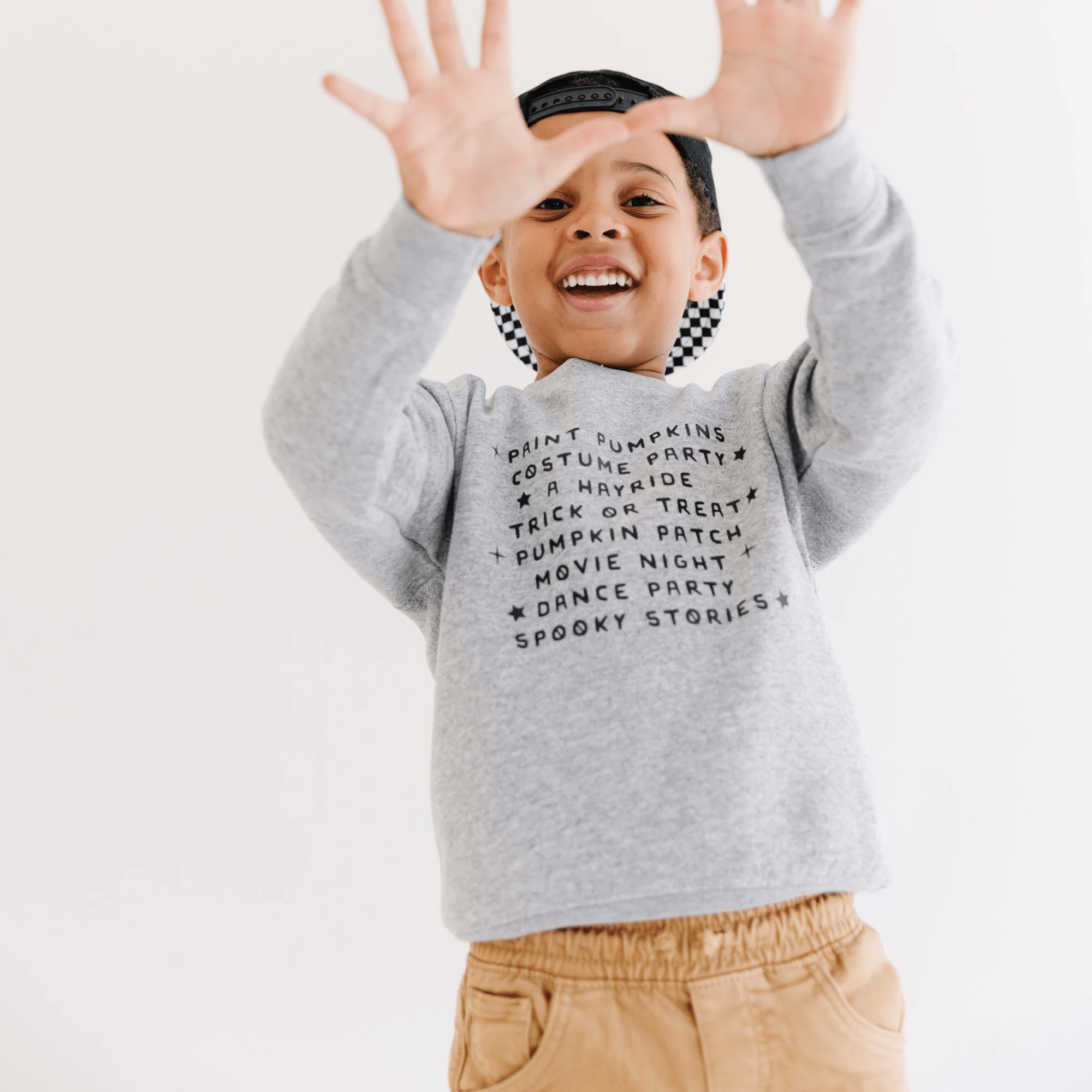 Paint Pumpkin and Spooky Stories toddler and youth Sweatshirt, Halloween collection by Benny and Ray Apparel