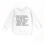 Paint Pumpkin and Spooky Stories toddler and youth Sweatshirt, Halloween collection by Benny and Ray Apparel