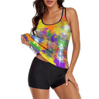 Paint splatter explosion Tankini Two Piece Swimsuit by SALE-Personal Design