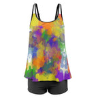 Paint splatter explosion Tankini Two Piece Swimsuit by SALE-Personal Design