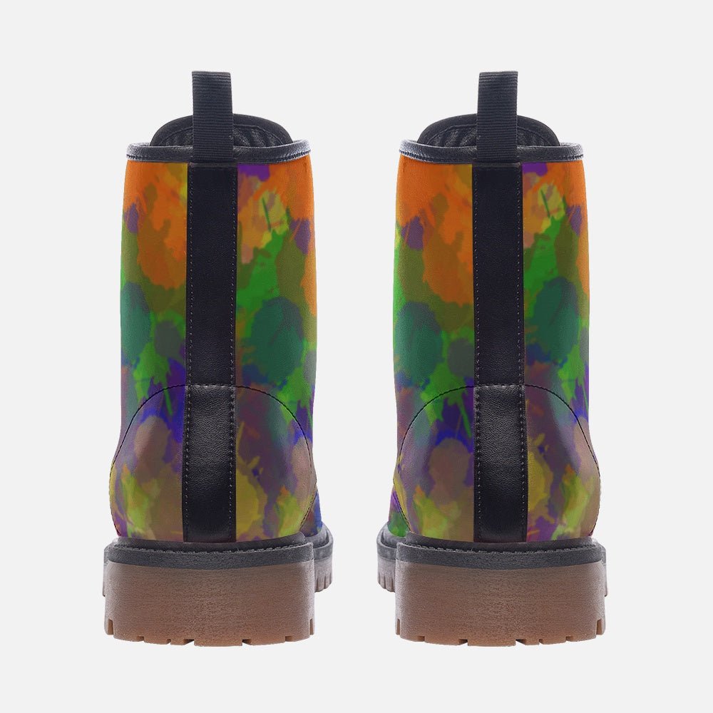Paint splatter faux Leather Lightweight boots