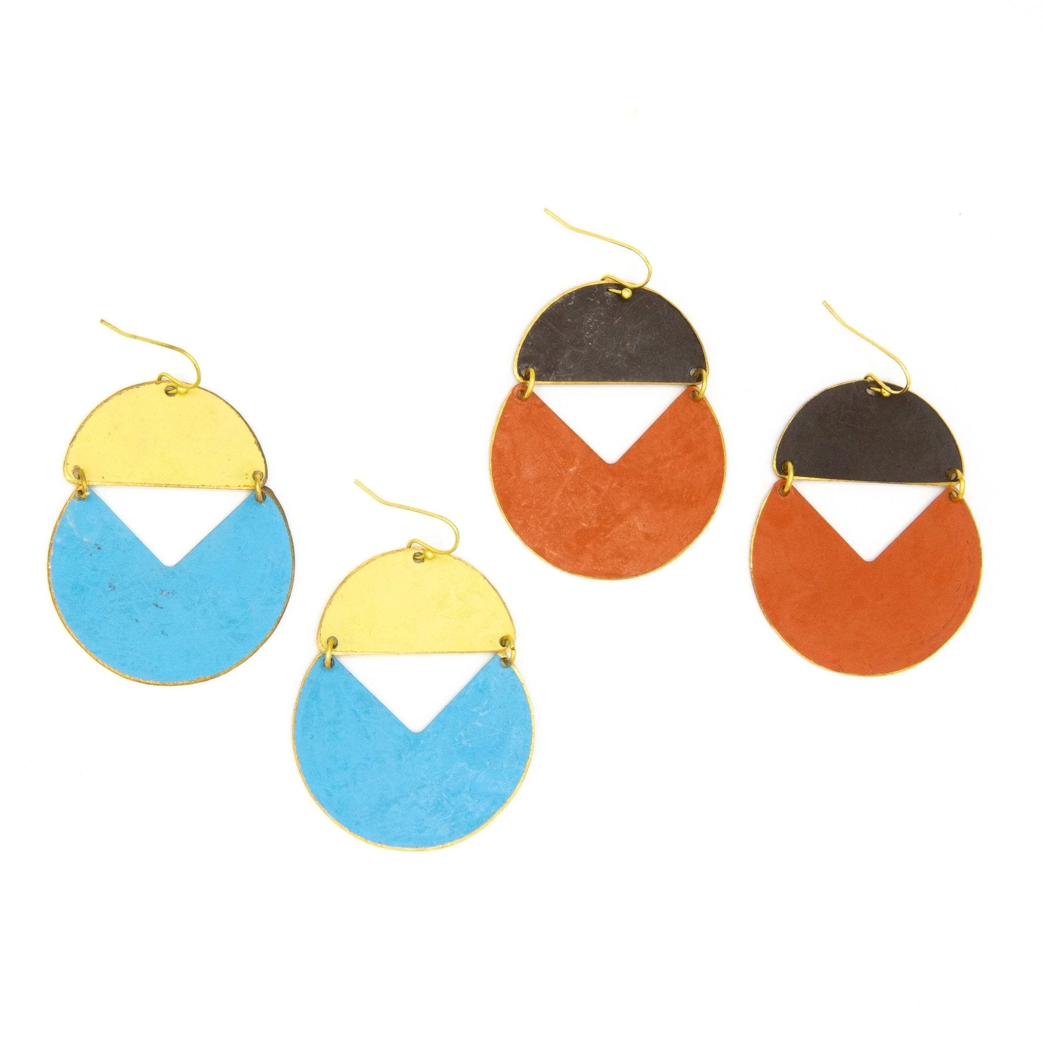 Painted Moon Earrings - Daybreak or Harvest Moon