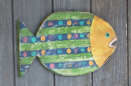 Painted Wooden Wall Fish Hanging - 3 Styles Wall Decor La Vie Bien Painted Wooden Wall Fish Hanging - 3 Styles