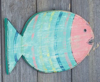 Painted Wooden Wall Fish Hanging - 3 Styles Wall Decor La Vie Bien Painted Wooden Wall Fish Hanging - 3 Styles