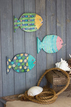 Painted Wooden Wall Fish Hanging - 3 Styles Wall Decor La Vie Bien Painted Wooden Wall Fish Hanging - 3 Styles
