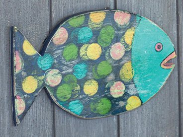 Painted Wooden Wall Fish Hanging - 3 Styles Wall Decor La Vie Bien Painted Wooden Wall Fish Hanging - 3 Styles