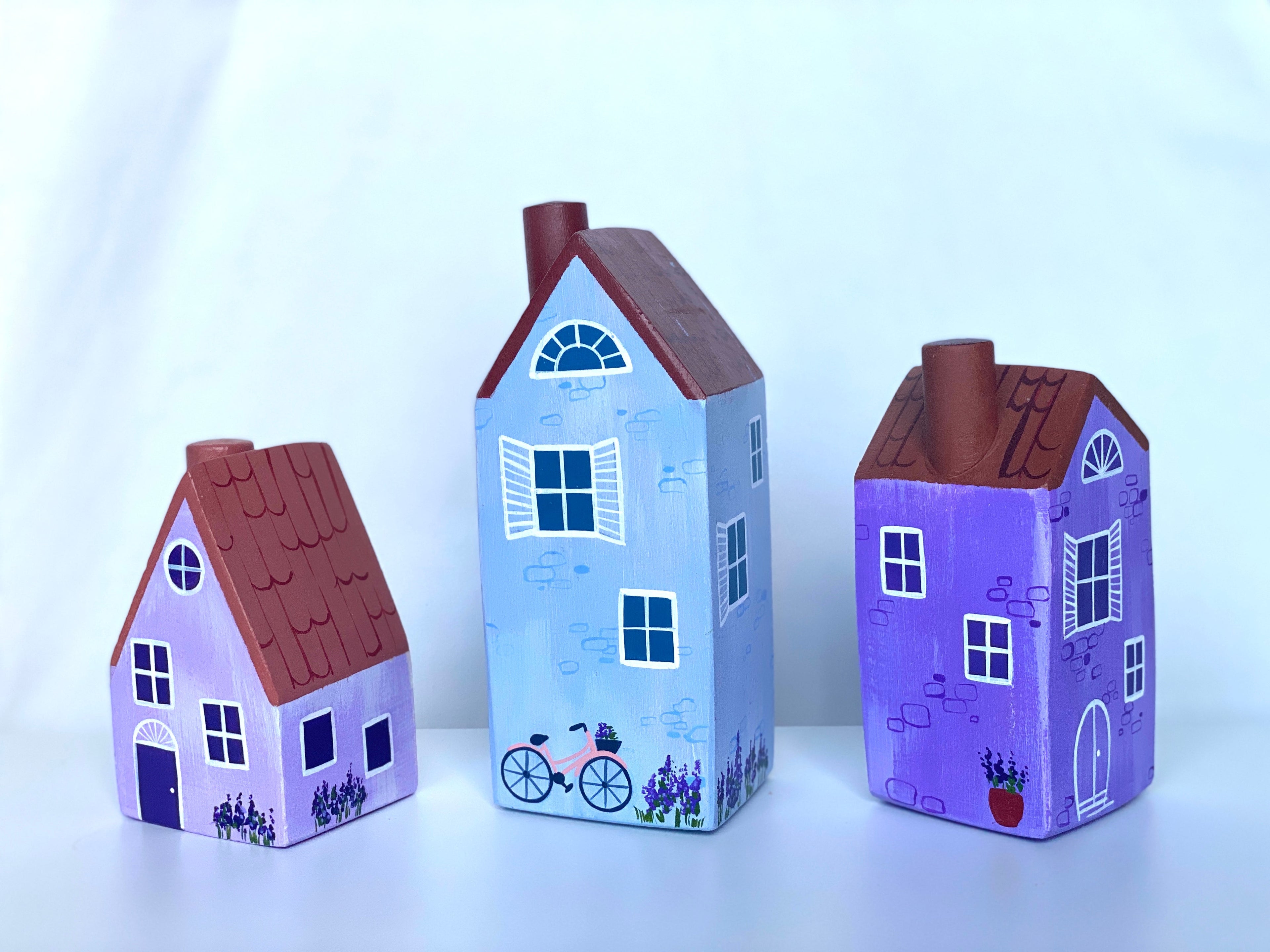 Wooden French Lavender Village Houses