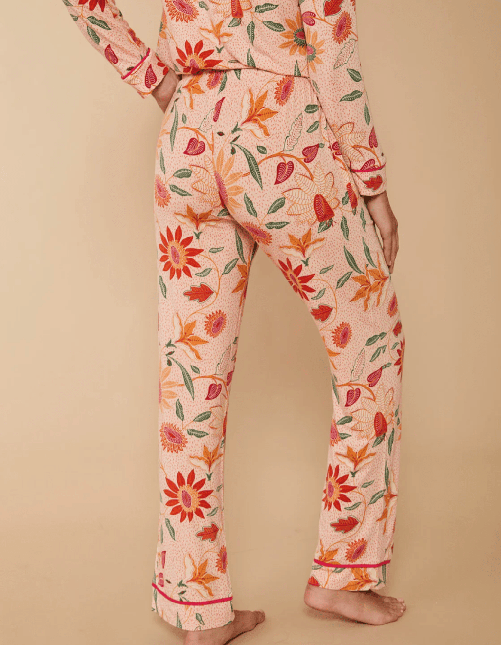 Pajama Pant Botanic Garden Boho Floral Peach Pajamas La Vie Bien Pajama Pant Botanic Garden Boho Floral Peach