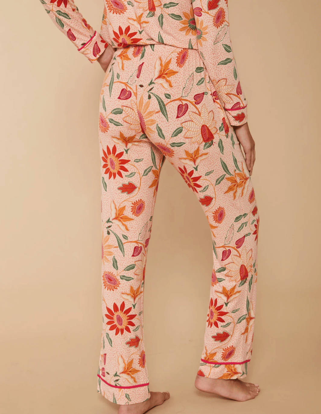 Pajama Pant Botanic Garden Boho Floral Peach Pajamas La Vie Bien Pajama Pant Botanic Garden Boho Floral Peach