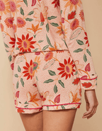 Pajama Short Botanic Garden Boho Floral Peach Pajamas La Vie Bien Pajama Short Botanic Garden Boho Floral Peach
