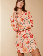 Pajama Sleep Shirt Botanic Garden Boho Floral Peach Apparel La Vie Bien Pajama Sleep Shirt Botanic Garden Boho Floral Peach