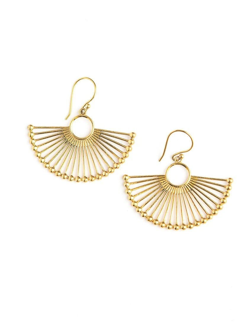 Palm Leaf Fan Earrings by Fair Anita