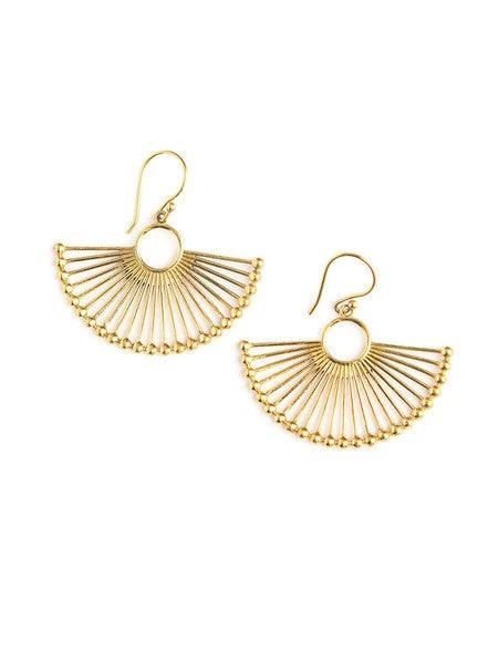 Palm Leaf Fan Earrings by Fair Anita