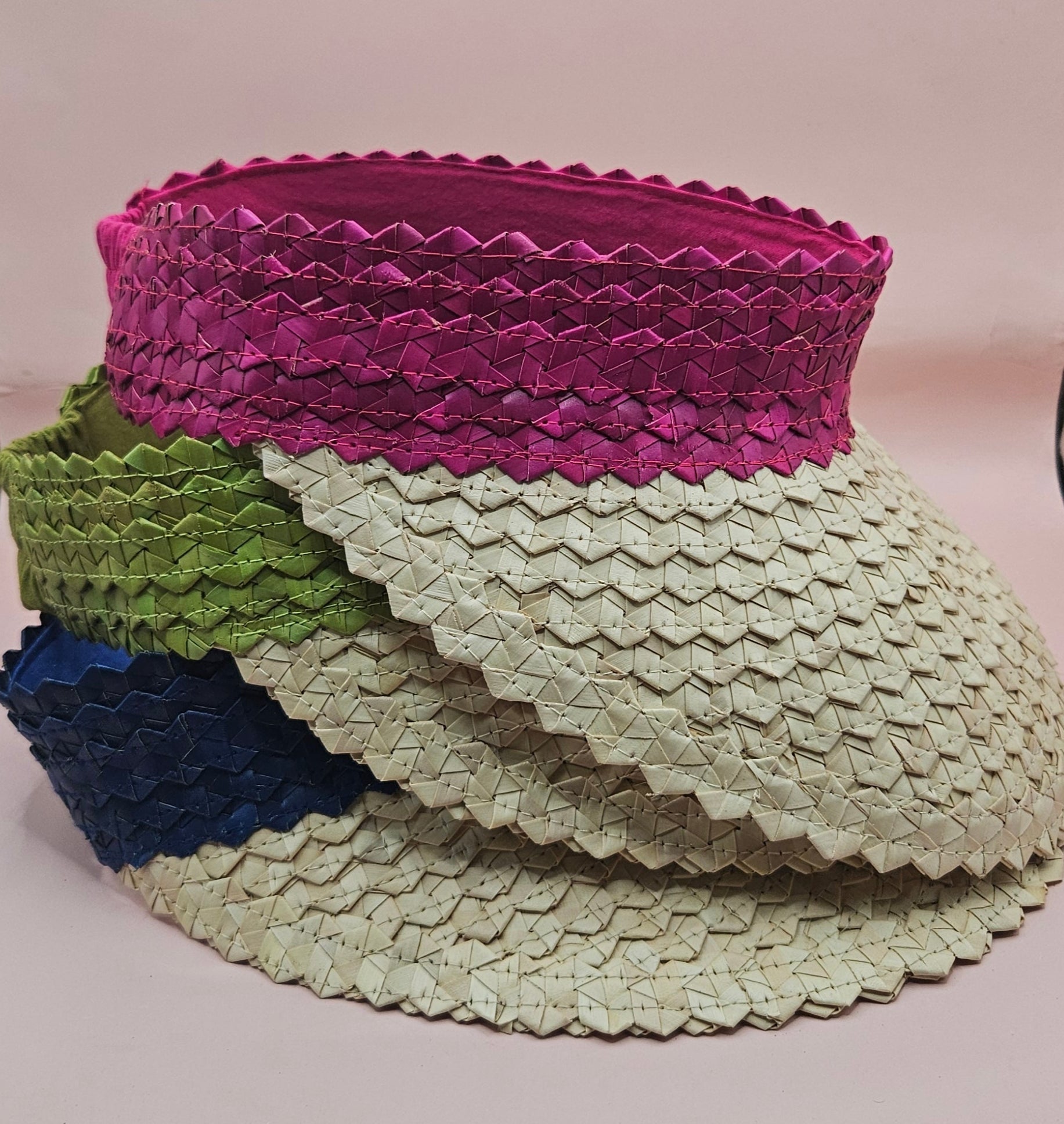 Palm Leaf Visor – Colorful Summer Straw Hat with Elastic Band | Lightweight Sun Protection Hats La Vie Bien Palm Leaf Visor – Colorful Summer Straw Hat with Elastic Band | Lightweight Sun Protection