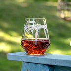 Palm Tree Etched Glassware Kitchen Accessories La Vie Bien Palm Tree Etched Glassware