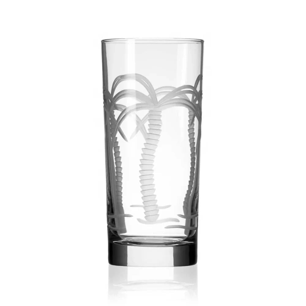 Palm Tree Etched Glassware Kitchen Accessories La Vie Bien Palm Tree Etched Glassware