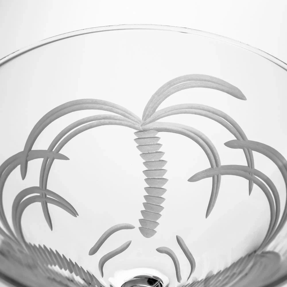 Palm Tree Etched Glassware Kitchen Accessories La Vie Bien Palm Tree Etched Glassware