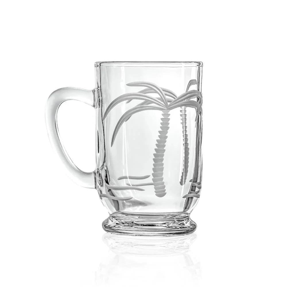 Palm Tree Etched Glassware Kitchen Accessories La Vie Bien Palm Tree Etched Glassware