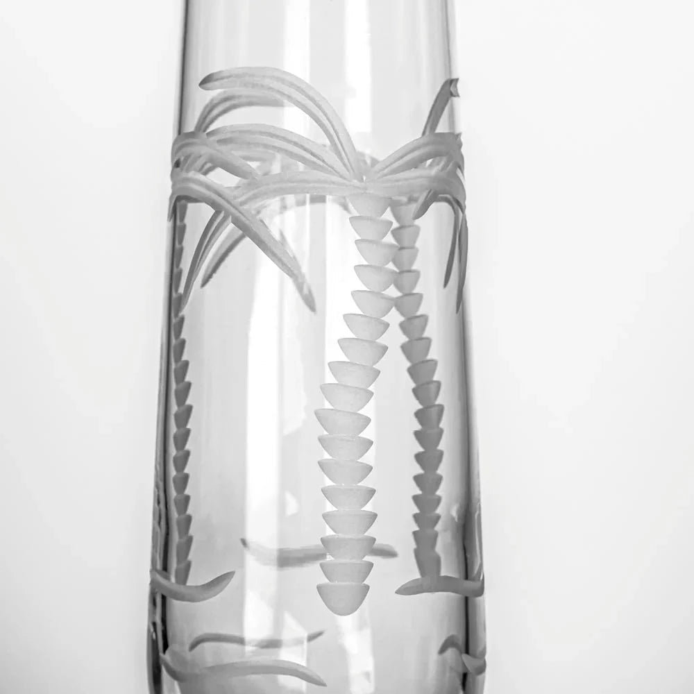 Palm Tree Etched Glassware Kitchen Accessories La Vie Bien Palm Tree Etched Glassware
